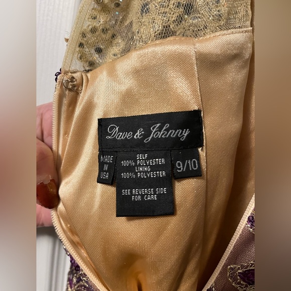 Dave & Johnny Purple and Gold Dress. MOTHER OF THE BRIDE/GROOM DRESS - Picture 5 of 8